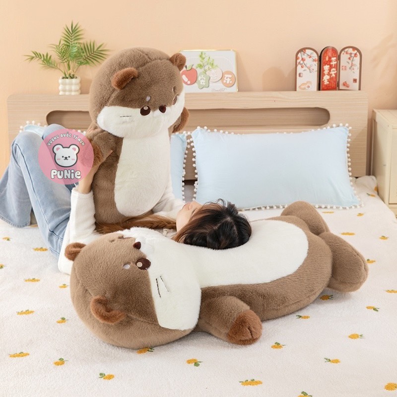GỐI ÔM MÈO NÂU 95CM