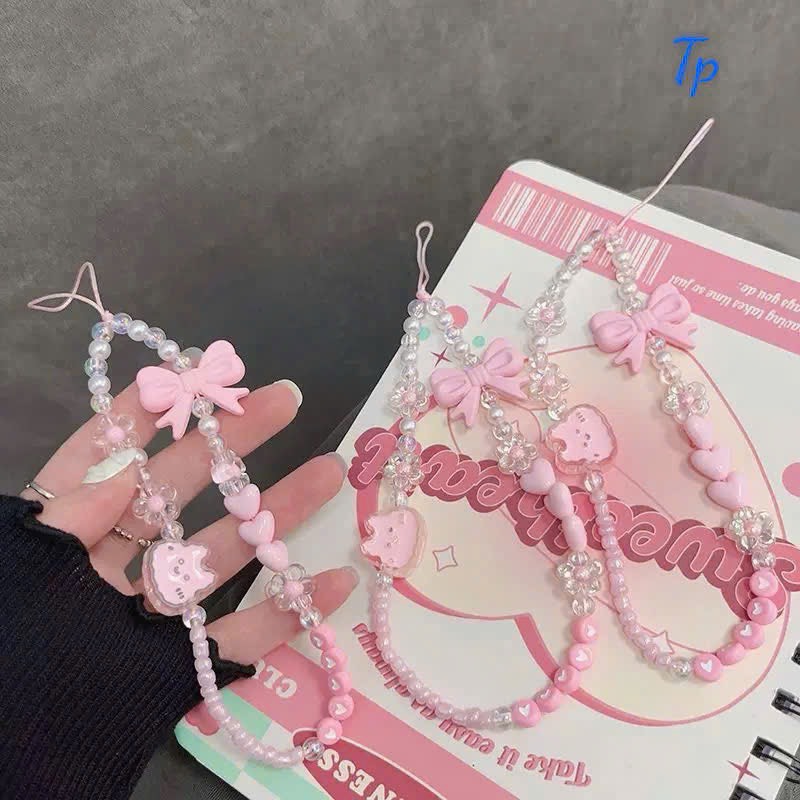 DÂY ĐEO ĐIỆN THOẠI CHARM MÈO HỒNG