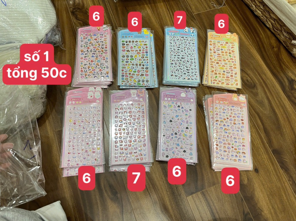 STICKER HÌNH THÚ CUTE MIX MẪU DÁN ĐT