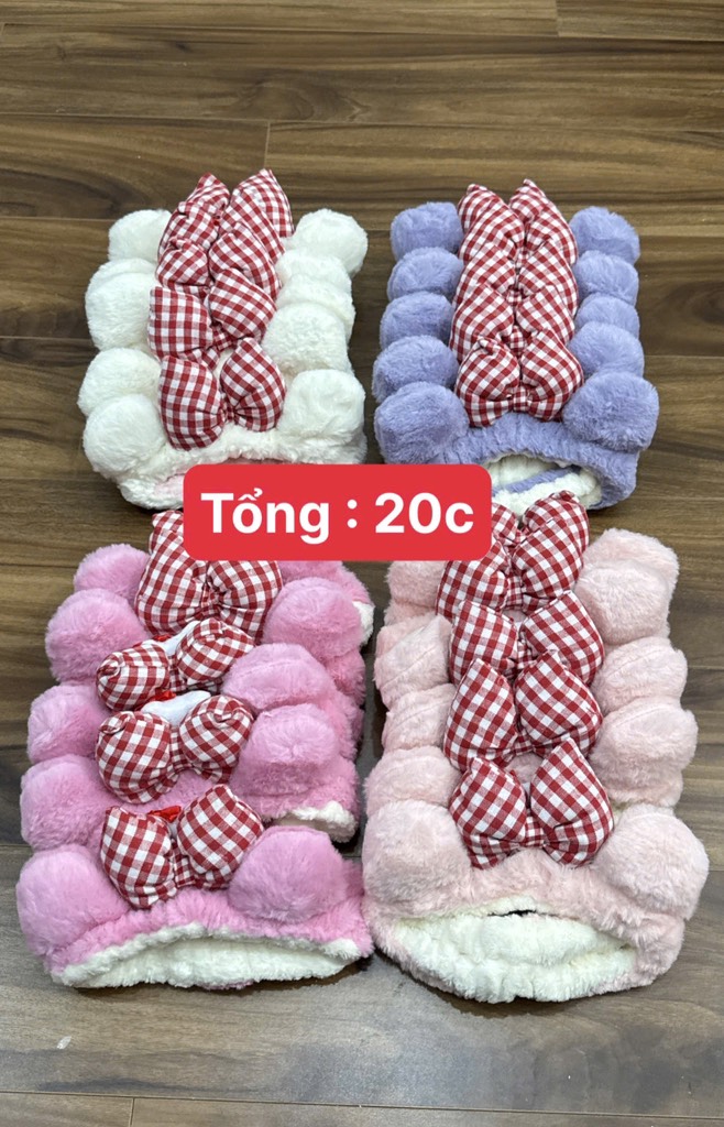 BĂNG ĐÔ TAI GẤU ĐÍNH NƠ CARO