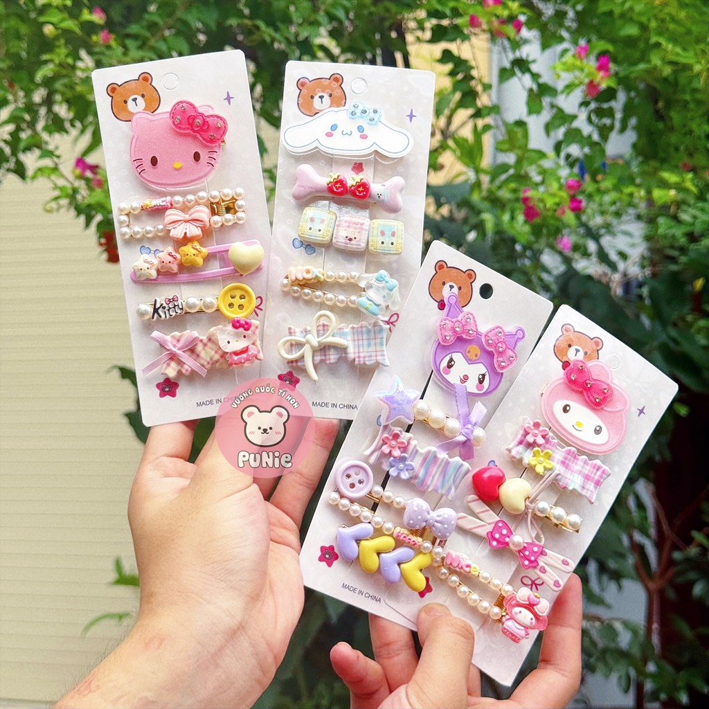 SET 5 KẸP SANRIO MẶT TO