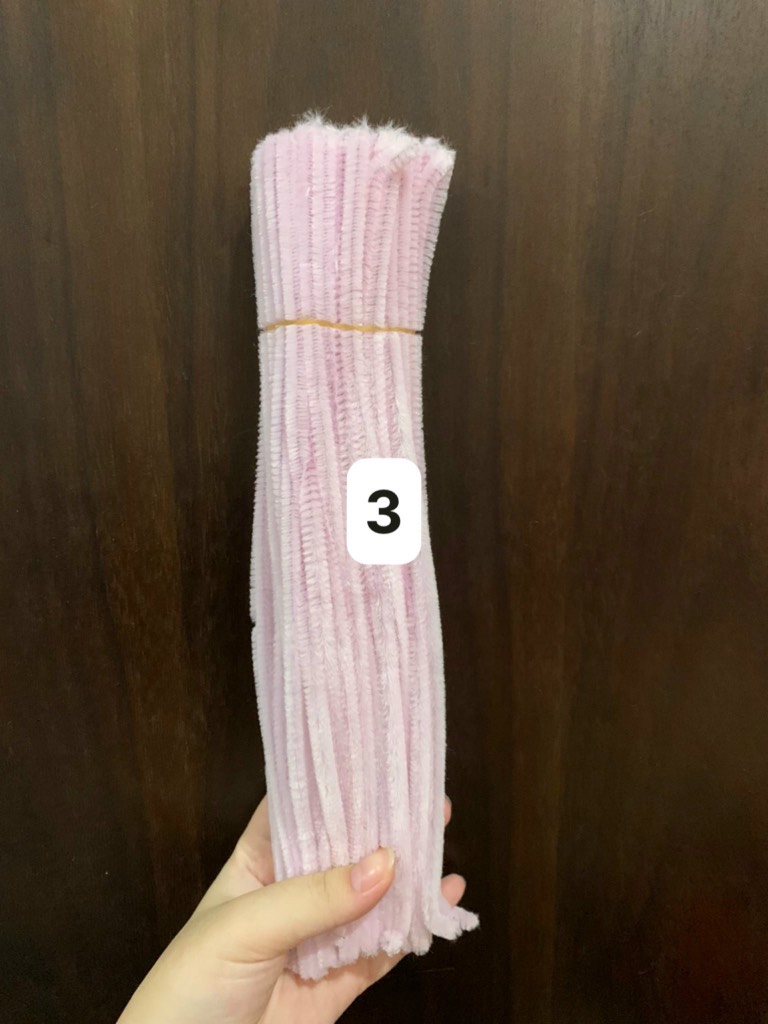 KẼM NHUNG MÀU 3 - HỒNG PHẤN NHẠT BÓ 95-100 SỢI