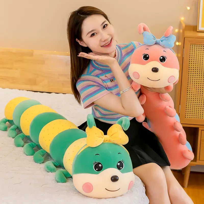 SÂU MÁ HỒNG ĐEO NƠ QC XANH LÁ 100CM