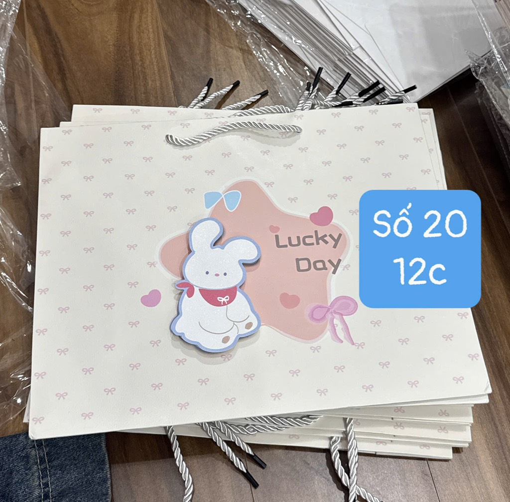 TÚI GIẤY SIZE LỚN IN NỔI HÌNH THỎ