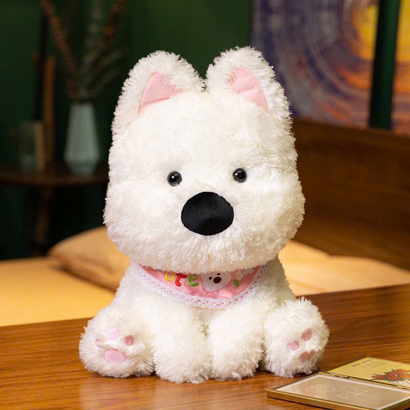 CÚN NGỒI ĐEO YẾM 40CM