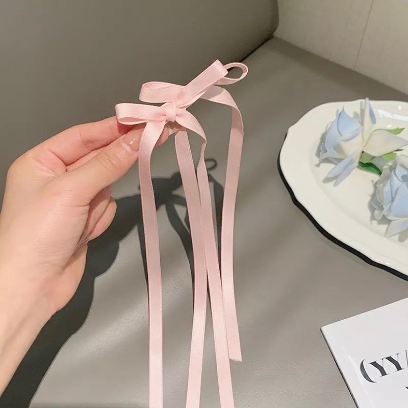 1 KẸP NƠ DÀI HỒNG- KÈM