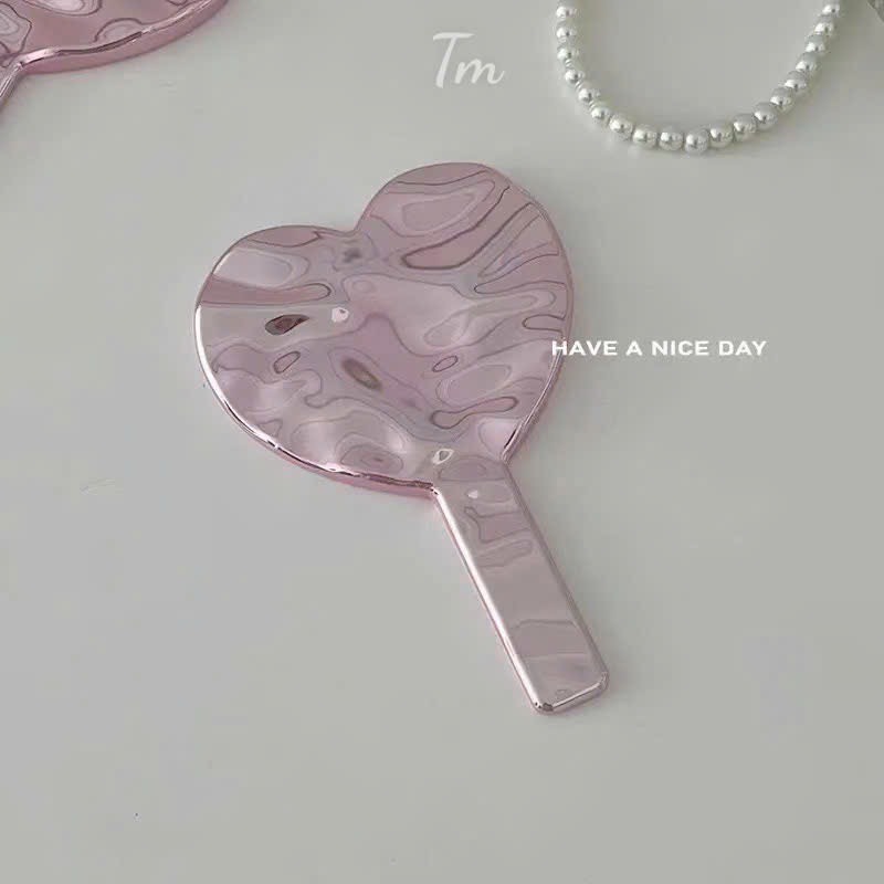 GƯƠNG CẦM TAY TIM HỒNG BẠC