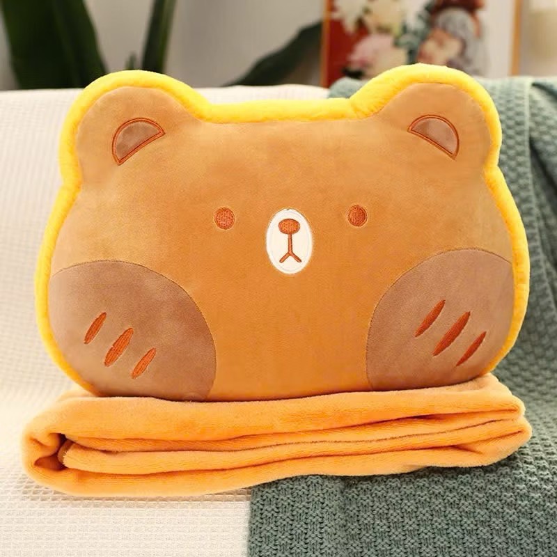 BỘ GỐI MỀN GẤU TRƠN MÁ NÂU