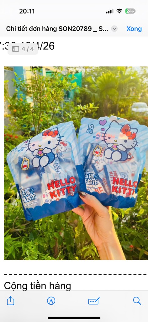 TÚI KHĂN NÉN KITTY