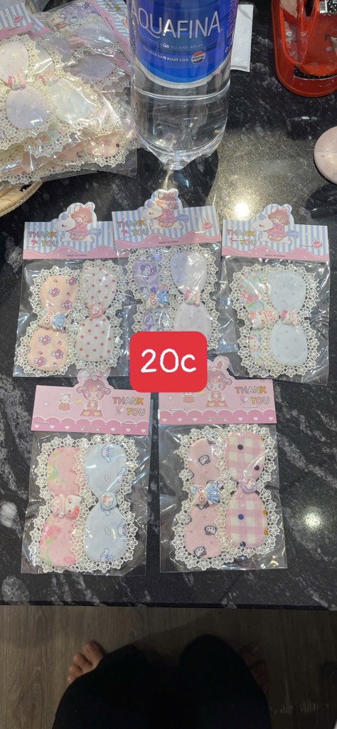 SET 2 CÁI DÁN MÁI NƠ REN CHARM KITTY