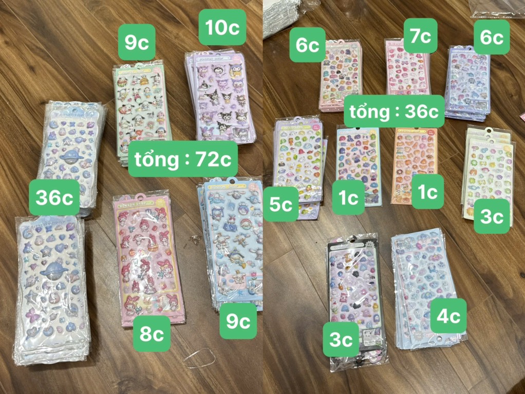 STICKER 3D SANRIO-HÌNH THÚ