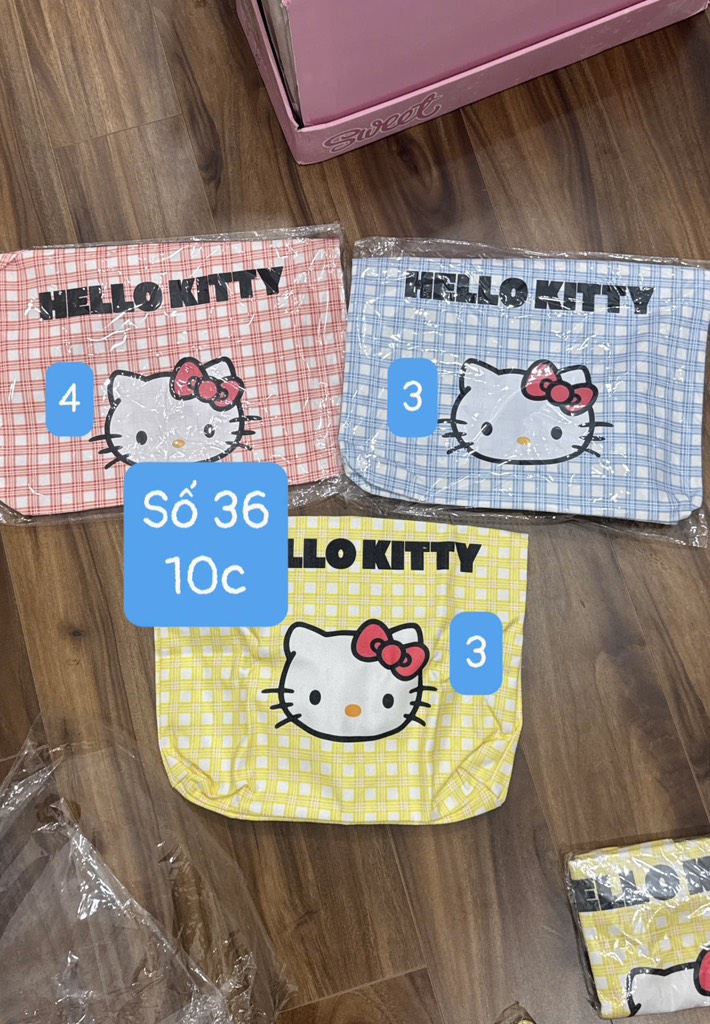 TÚI VẢI CARO KITTY CÁC MÀU