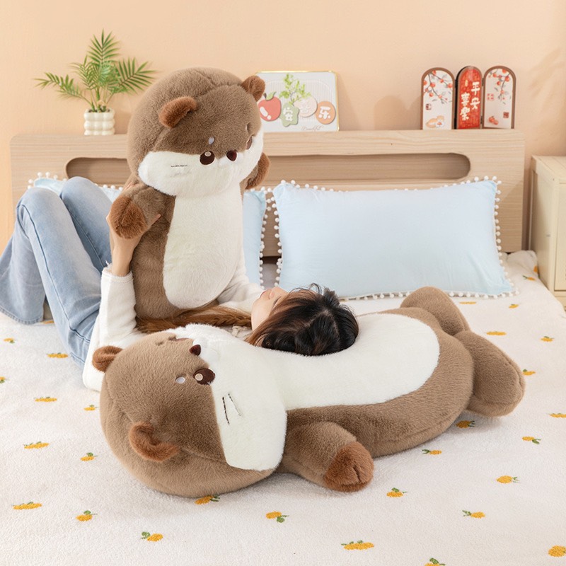 GỐI ÔM MÈO NÂU 60CM