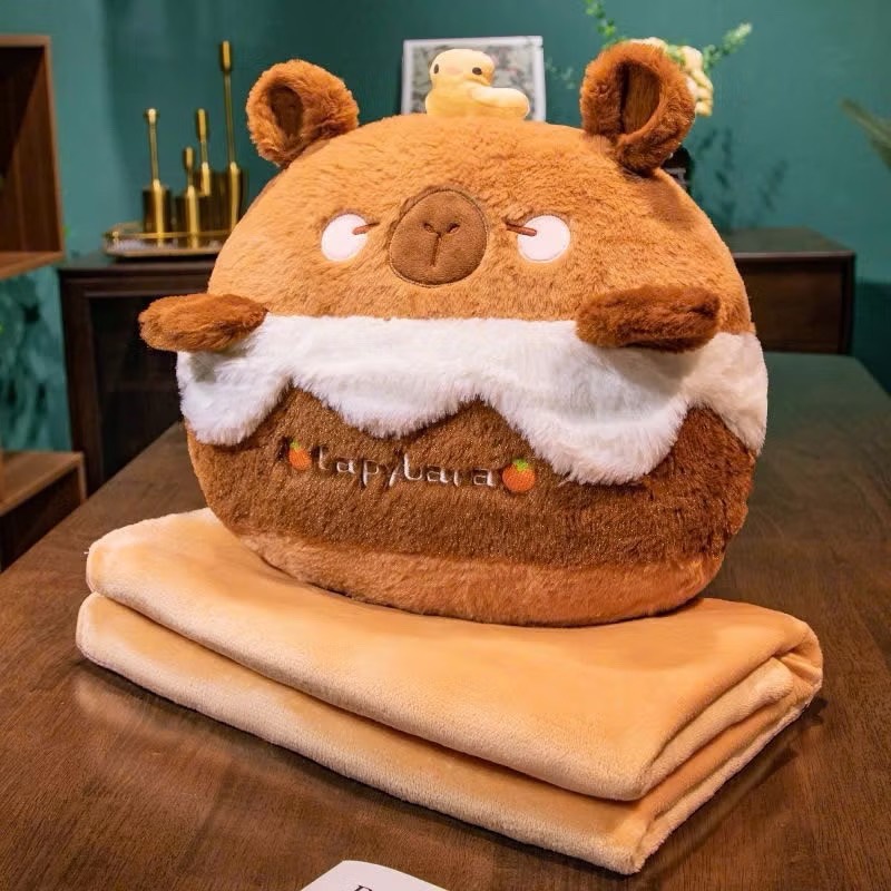 BỘ GỐI MỀN BÁNH KEM CAPYBARA NÂU