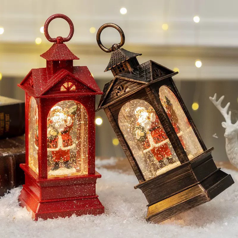 ĐÈN CỖ TRẮNG NÂU NOEL (CHỮ NHẬT)