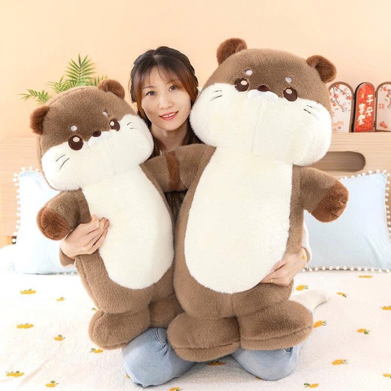 GỐI ÔM MÈO NÂU 75CM