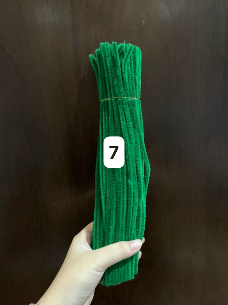 KẼM NHUNG MÀU 7 - XANH LÁ ĐẬM BÓ 95-100 SỢI
