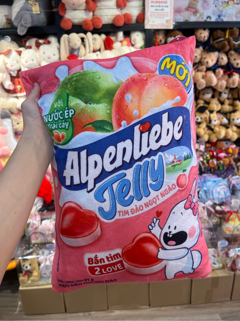 GẤU BÔNG GÓI BIM BIM 79K KẸO ALPEN HỒNG