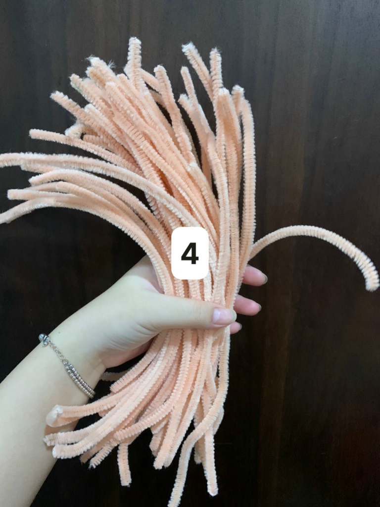 KẼM NHUNG MÀU 4 - HỒNG DA CAM BÓ 95-100 SỢI