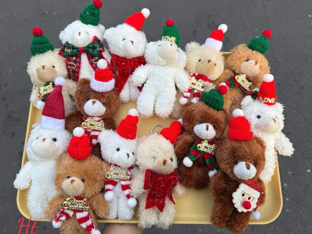 MK GẤU NOEL NÂU TRẮNG KEM MINI
