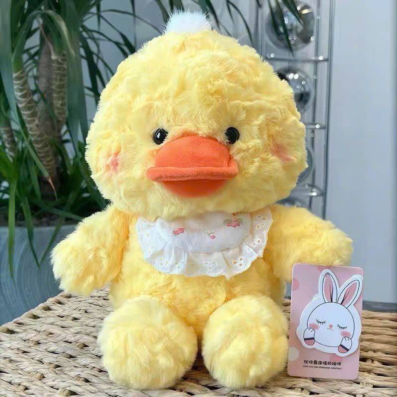 GẤU BÔNG -VỊT VÀNG LÔNG XOẮN ĐEO YẾM MINI