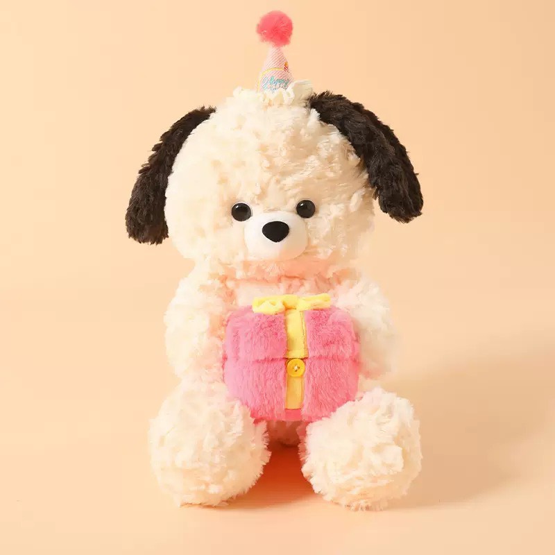 CÚN ÔM HỘP QUÀ QC  50CM