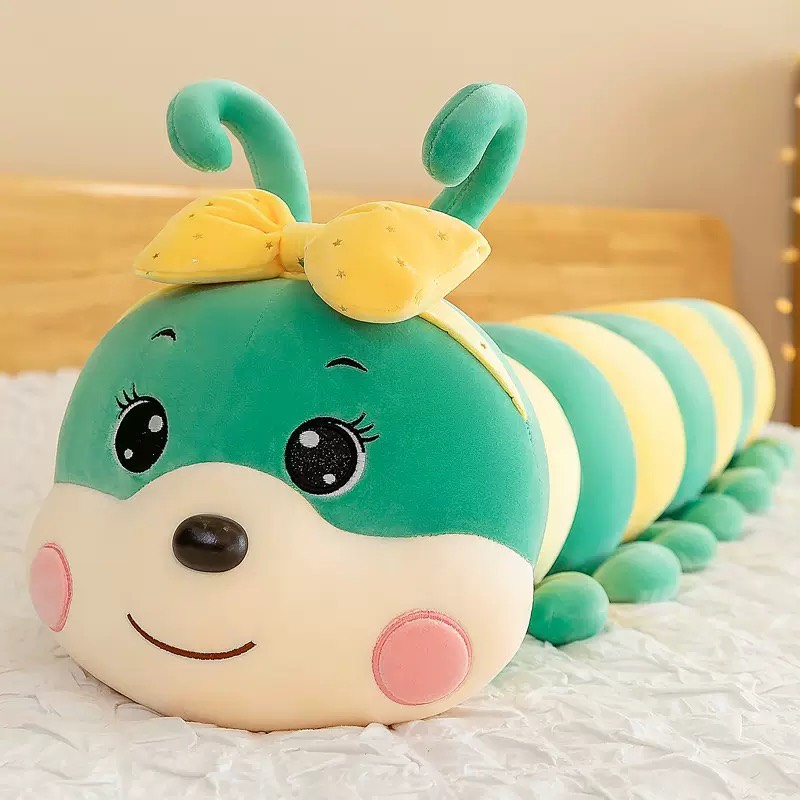 SÂU MÁ HỒNG ĐEO NƠ QC XANH LÁ 80CM