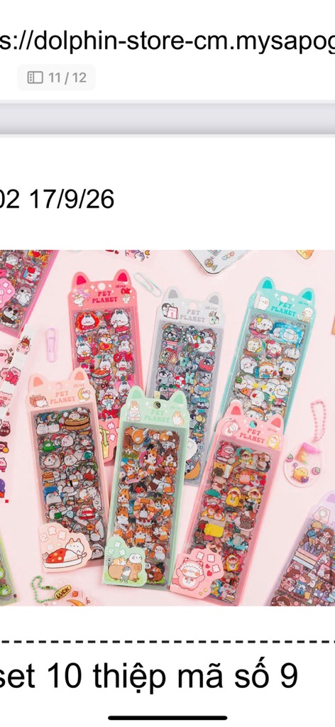 SET 10 TẤM STICKER MIX MẪU