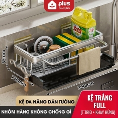 Kệ ngang nhôm đa năng ERMO màu trắng có khay hứng nước