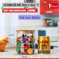 Hũ thuỷ tinh borosilicate nắp gỗ tre đa năng trong suốt